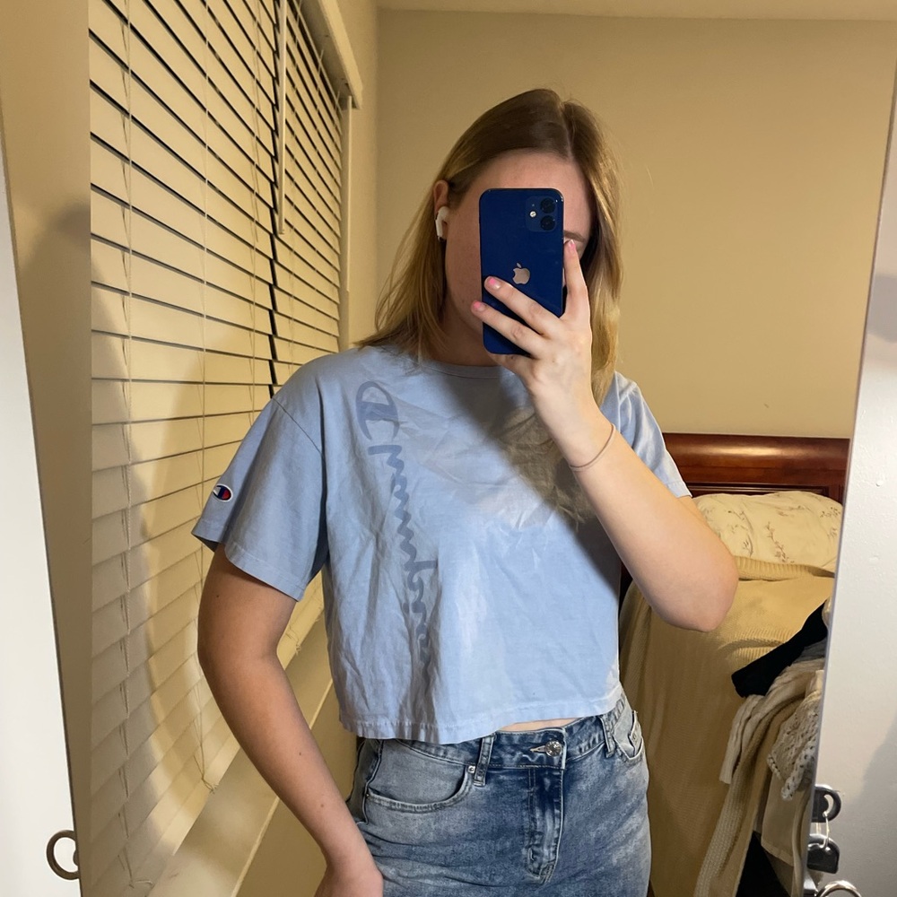 Champion Women's Blue Crop Top